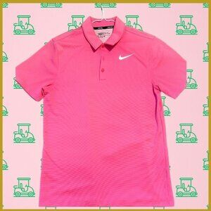 Nike Golf Standard Fit Dri Fit Polo Shirt in Bold Highlighter Pink, Size SM